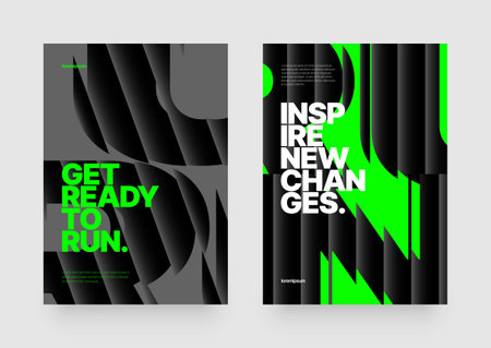 Vector layout template design for run, championship or sports event. Poster design with fluted glass effect. Design for flyer, poster, cover, brochure, banner or any layout.のイラスト素材
