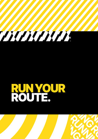 Vector layout template design for run, championship or sports event. Poster design with abstract running track on stadium with lane. Design for flyer, poster, cover, brochure, banner or any layout.のイラスト素材