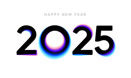 2025   design with colorful gradient mesh. 2025 number design for New Year. Sign for social media,...