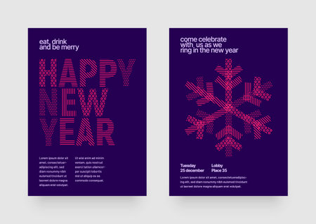 Layout with snowflake for flyer, greeting card, poster, Christmas party invite. Happy New Year and Merry Christmas banner.のイラスト素材