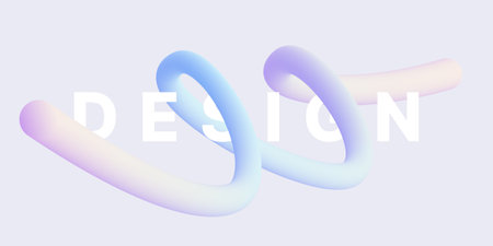 Wavy 3d ribbon. Colored wavy gradient line for background, poster or cover. Vector illustration design.のイラスト素材