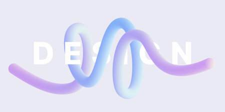 Wavy 3d ribbon. Colored wavy gradient line for background, poster or cover. Vector illustration design.のイラスト素材