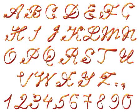 alphabet ribbonのイラスト素材