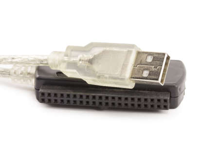 usb cable adapter isolated on white backgroundの写真素材