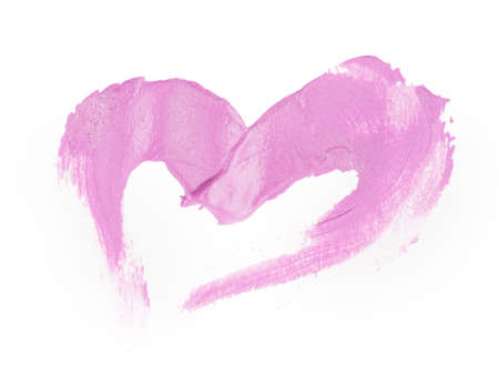 painted brush strokes of paint heartの写真素材