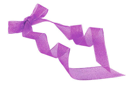 Festive, colorful ribbon with a bowの写真素材