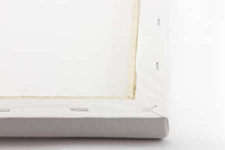 background is white, stretched canvasの写真素材