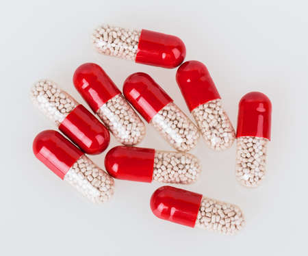 medical pills isolated on white background