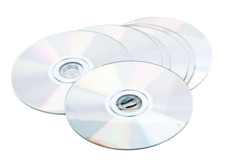 compact discs on a white background