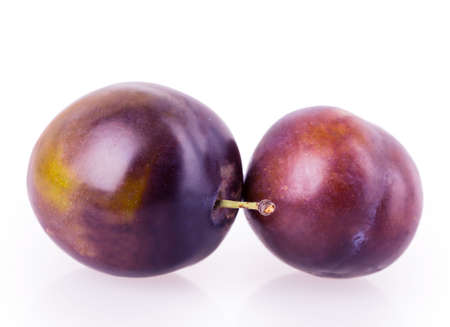 plum isolated on white backgroundの写真素材