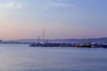 sea ââboat dock at summerの写真素材