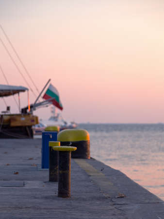 sea ââboat dock at summerの写真素材