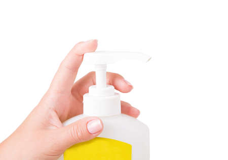 hand soap isolated on white backgroundの写真素材