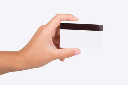 hand credit card isolated on white background