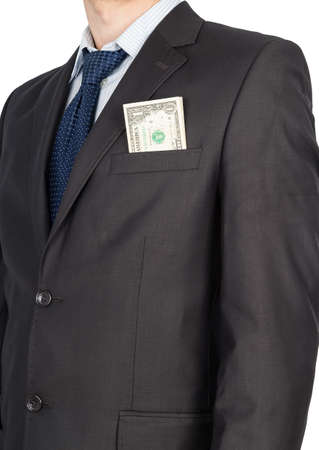 man suit money Isolated on white backgroundの写真素材