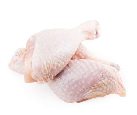 chicken shin isolated on white backgroundの写真素材