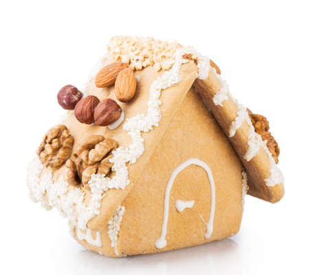 cookie house Isolated on white backgroundの写真素材
