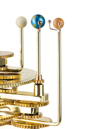 model of the solar system Isolated on white backgroundの写真素材