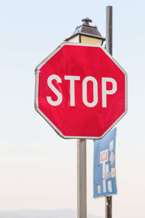stop sign against the skyの写真素材