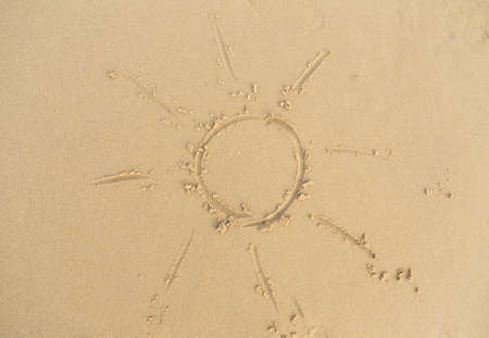 beach sand sea sun signの写真素材
