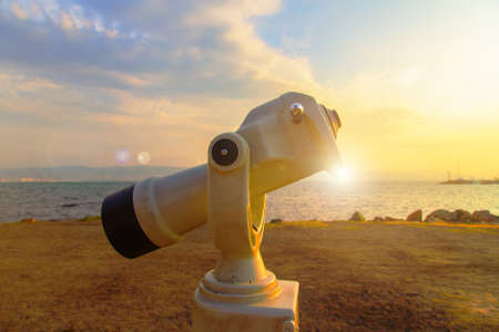 Sea Sky monocular sun dayの写真素材