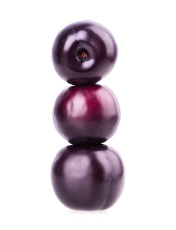 plum isolated on white backgroundの写真素材