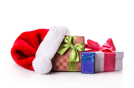 gift box green red Isolated on white background