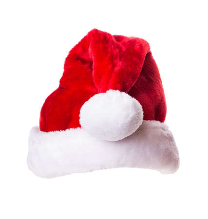 Santa Claus hat Isolated on white backgroundの写真素材
