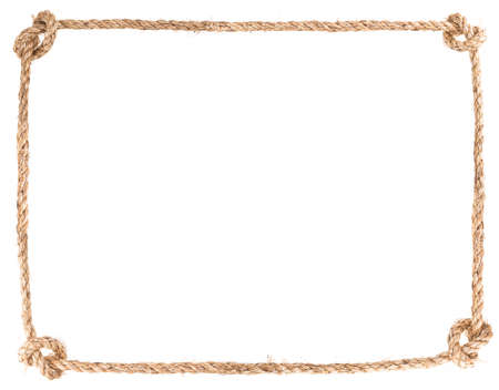 rope knot frame solated on white backgroundの写真素材