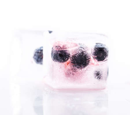 blueberry berry ice solated on white backgroundの写真素材