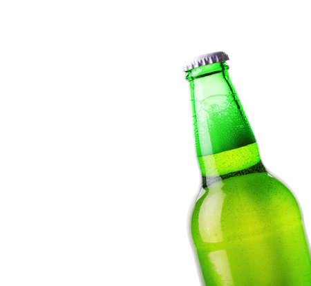 beer bottle isolated on white backgroundの写真素材