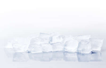 ice cubes isolated on white backgroundの写真素材