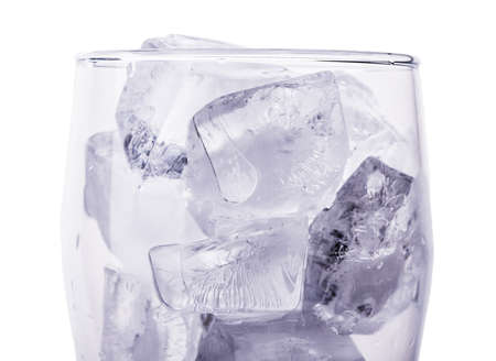 ice in a glass isolated on white backgroundの写真素材