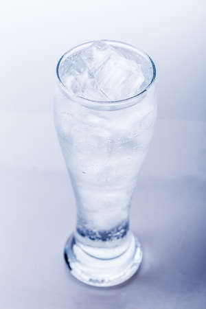 ice cubes isolated on white backgroundの写真素材