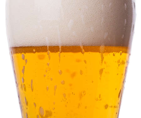 glass of beer Isolated on white backgroundの写真素材