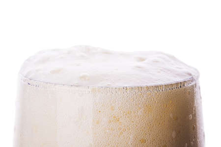 glass of beer Isolated on white backgroundの写真素材