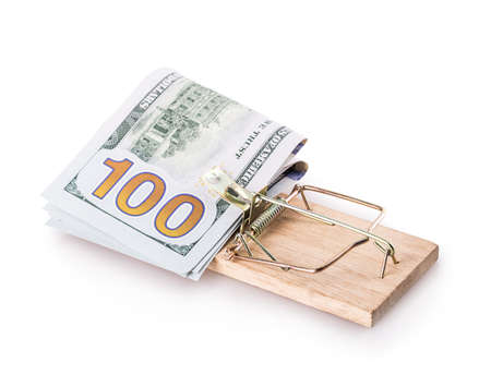 dollar trap Isolated on white backgroundの写真素材