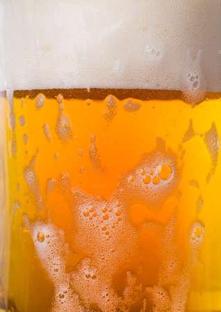 glass of beer foam Isolated on white background