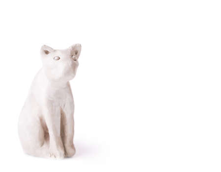 cat toy clay Isolated on white backgroundの写真素材