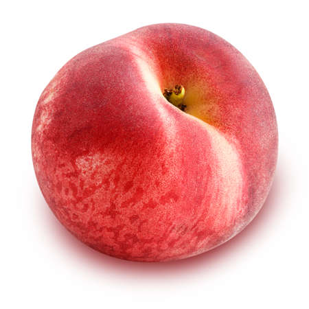 peach isolated on white backgroundの写真素材