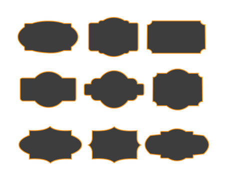 Set of blank vintage frame badges and labelsのイラスト素材