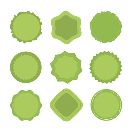 Green badge, label, sticker. Vector Price Tagsのイラスト素材