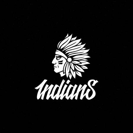 Native american indian vintage printのイラスト素材