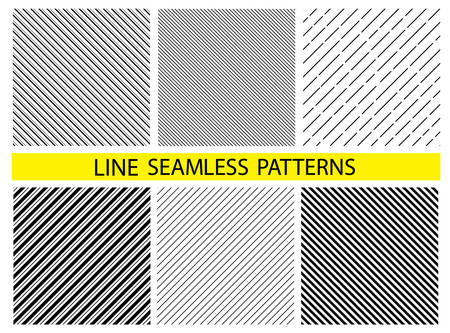 Diagonal lines set. Seamless surface pattern design with symmetrical linear ornament.のイラスト素材