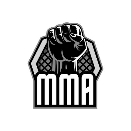 Modern professional mixed martial arts template logo design. Monochrome logoのイラスト素材