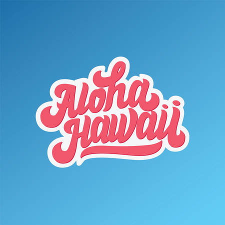 Hawaii Aloha logo shirt printのイラスト素材