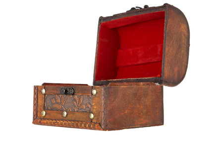 Isolate. Vintage jewelry box on a white background, no shadow.