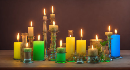 Lots of pretty candles. AI Generatedの素材