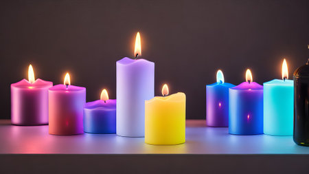 bright beautiful candles. AI Generatedの素材