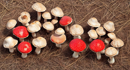 Fly Agaric mushrooms. ai generationの素材